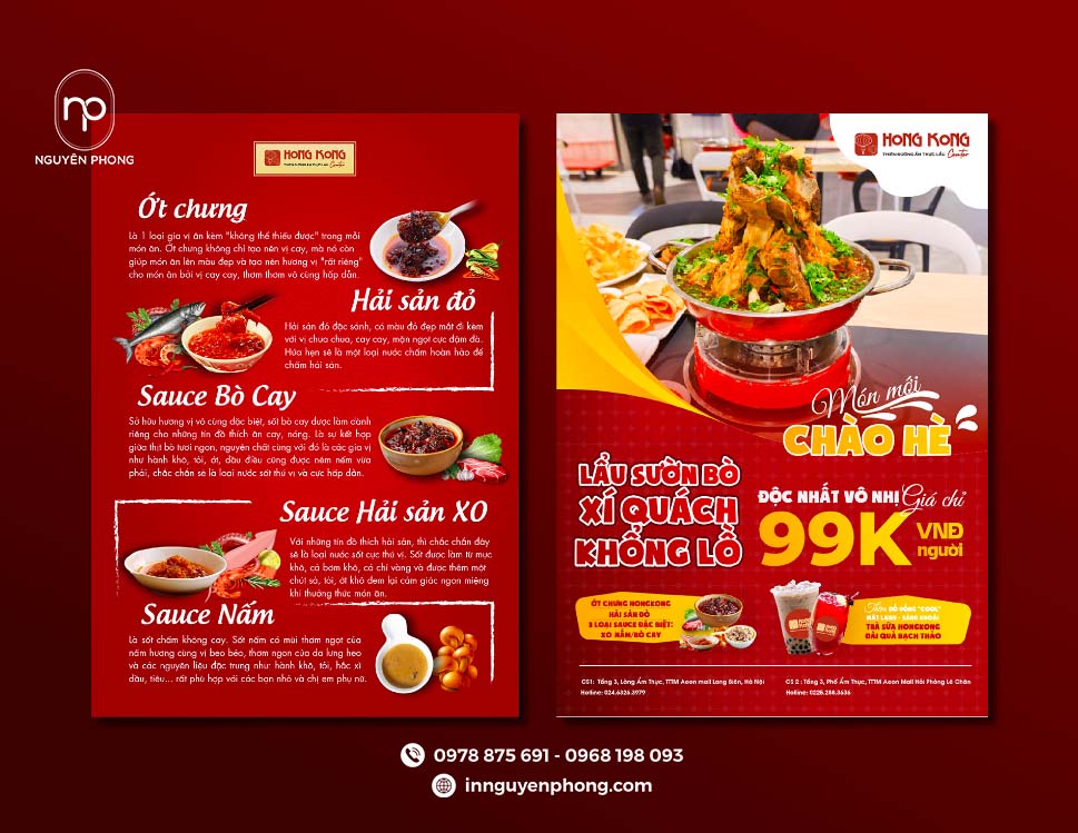 Mẫu tờ rơi menu nhà hàng 